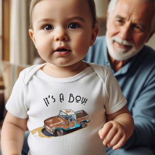 Baby-Party für einen Jungen mit Pick-up-Truck Baby Strampler