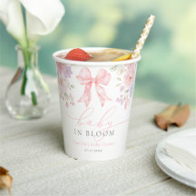 Baby-Party für Mädchen mit rosa Schleife und Blume