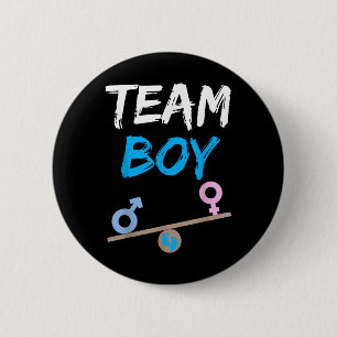 Baby Party Gender Reveal Party Team Boy Funny Gend Button
