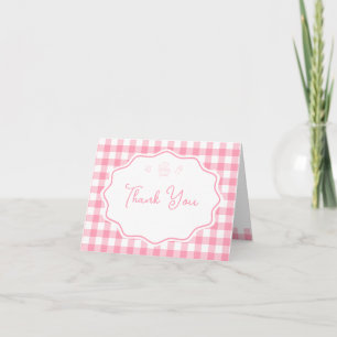 Baby-Party im Gingham-Look für Mädchen mit BBQ und Dankeskarte