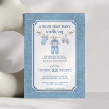 Baby-Party im Zeichen von Blue Jeans Wasserfarben-