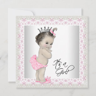 Baby-Party im Zeichen von Rosa und Creme Einladung