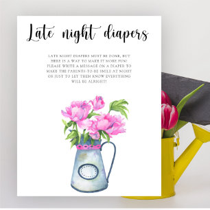 Baby-Party mit Blumen Überraschungsspiel für Winde Poster