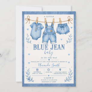 Baby-Party mit Jeans-Kleidungslinie Blue Jean Baby Einladung