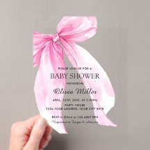 Baby-Party mit rosa Schleifenband