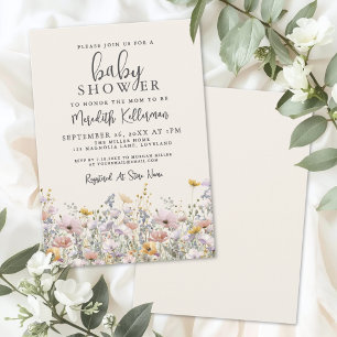Baby-Party mit Wildblumen Einladung