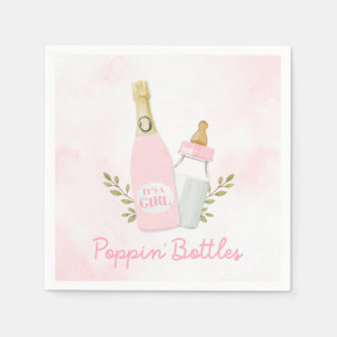 Baby-Party 'Pink Poppin Bottles Girl' Serviette