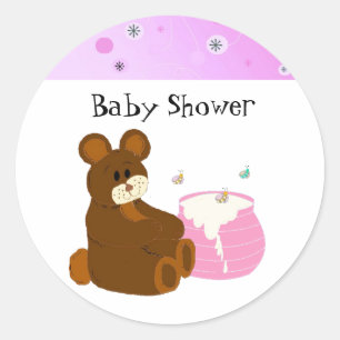 Baby-Party rosa Teddybär Runder Aufkleber