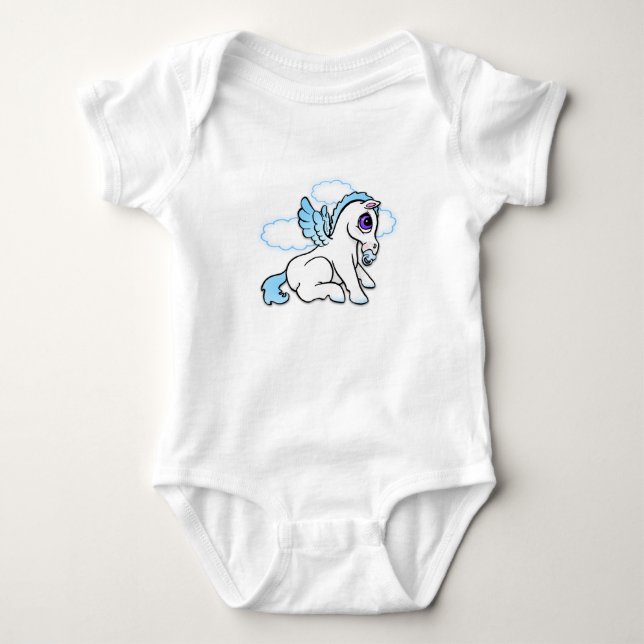 Baby Pegasus mit binky - Blau Baby Strampler (Vorderseite)