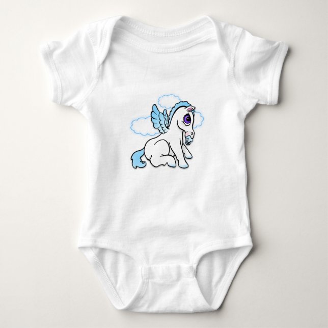 Baby Pegasus mit binky - Blau Strampler (Vorderseite)