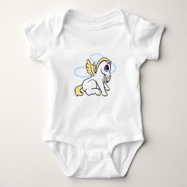 Baby Pegasus mit binky - Blondine Baby Strampler (Vorderseite)