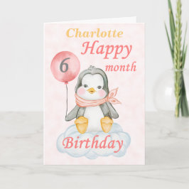 Baby Penguin 6 Monate Geburtstag Karte