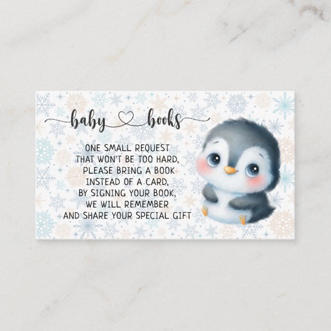 Baby Penguin Baby Dusche I Birthday Begleitkarte (Vorderseite)