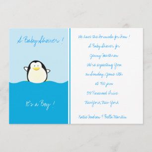 Baby Penguin - Babydusche Einladungen