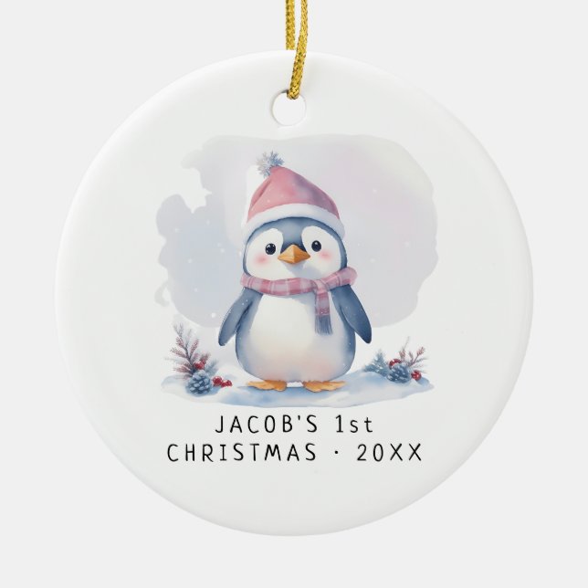 Baby Penguin| Baby's First Christmas Keramik Ornament (Vorne)