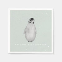 Baby Penguin Blue Winter Boy Baby Dusche