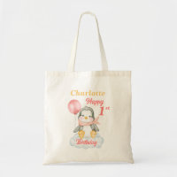 Baby Penguin Joyeux 1er Sac fourre-tout anniversai