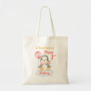 Baby Penguin Joyeux 1er Sac fourre-tout anniversai