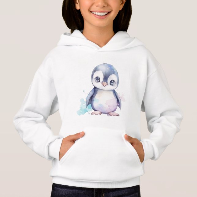 Baby Penguin Kid's T - Shirt Hoodie (Vorderseite)