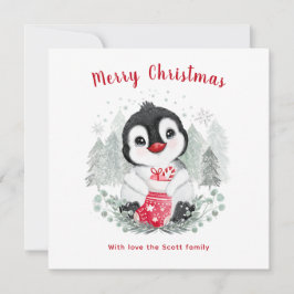 Baby Penguin Niedliche Weihnachtskarte Karte
