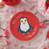 FIT Pinguin-Pappteller, 22,9 Cm – 25 Stück, Aus Biologisch Abbaubarem Papier, Für Kindergeburtstag & Party