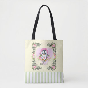 Baby Penguin Personalisiert Yellow Tote Bag Tasche