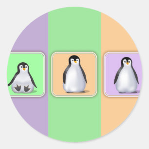 Baby Penguins Runder Aufkleber