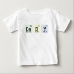 Baby Periodic Table Science Chemistry Teacher Blue Baby T-shirt<br><div class="desc">Zauber erstellen "baby" unter Verwendung von Elementen aus der Periodensystem. Hintergrund ist ein sehr blass blau,  geeignet für Jungen oder Mädchen.</div>