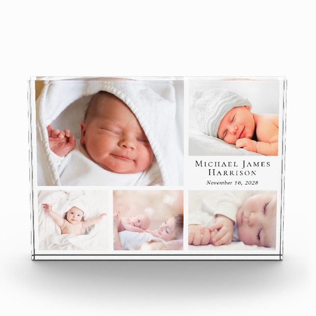 Baby Personalisiert Collage Fotoblock (Vorderseite)
