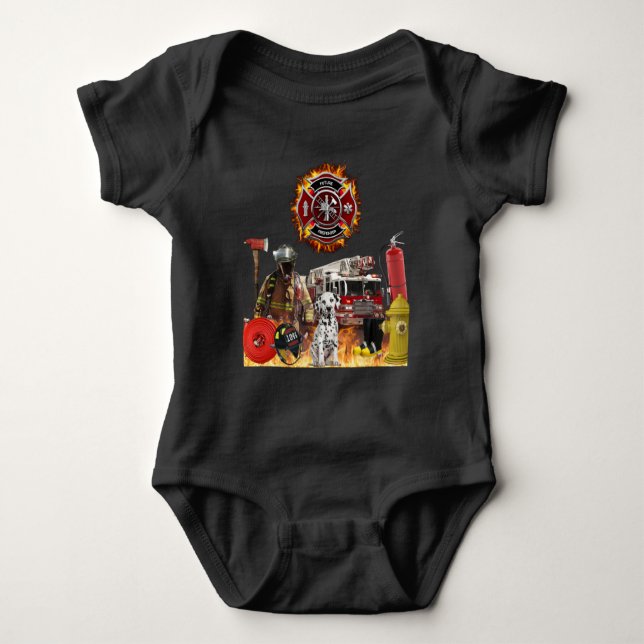 Baby Personalisiert Future Firefighter Baby Baby B Baby Strampler (Vorderseite)