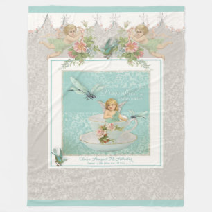 Baby-personalisierte Namenskrippefeenhafte Fleecedecke