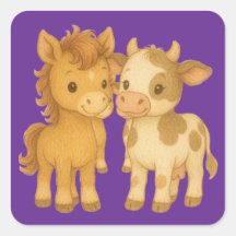 Baby-Pferd und Baby-Kuh