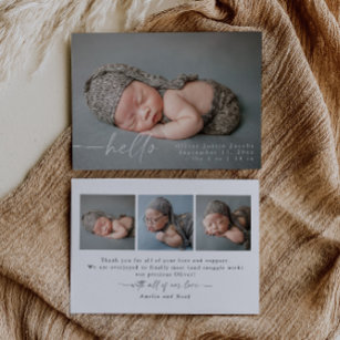 Baby Photo Modern Birth Announcement Card Ankündigung