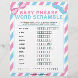 Baby Phrase Scramble [Genderüberraschung] Briefbogen