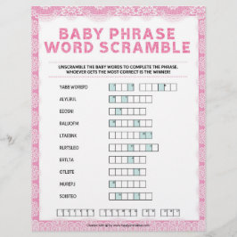 Baby Phrase Scramble [Luxury Lace [Pink] Briefbogen