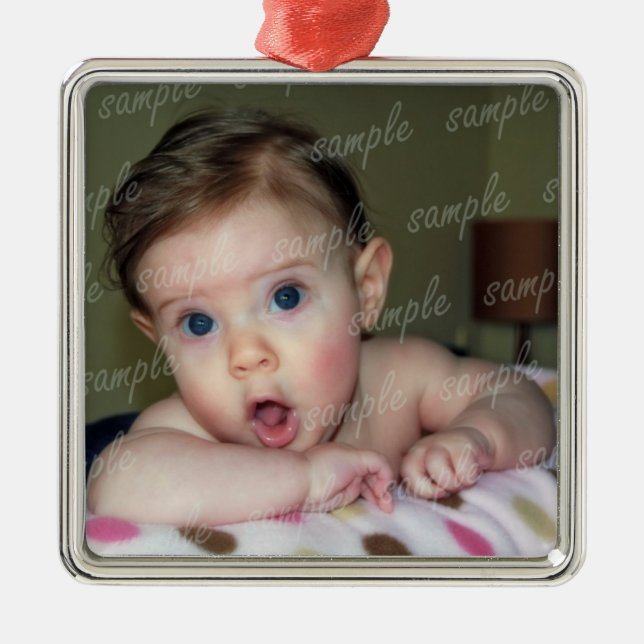 Baby Picture Frame Ornament mit Band (Vorne)