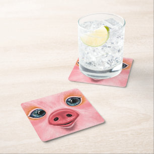 Baby Pig Paper Untersetzer - Lächeln
