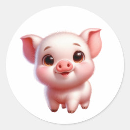 Baby Pig Runder Aufkleber