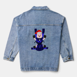 Baby Pig Santa Funny Niedlich Bauer Farmgirl Chris Jeansjacke