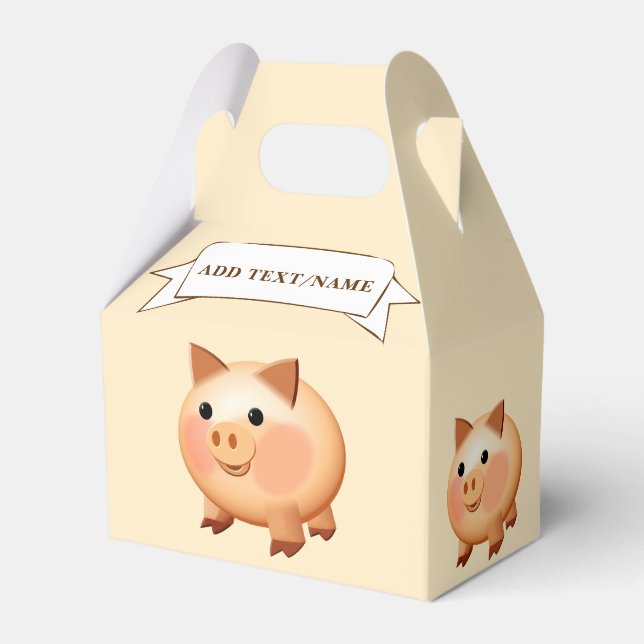 Baby Pig Zeichnend Custom Geschenkschachtel (Rückseite)