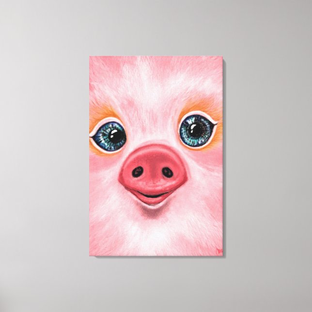 Baby PigCanvas Print - Lächeln Leinwanddruck (Vorderseite)
