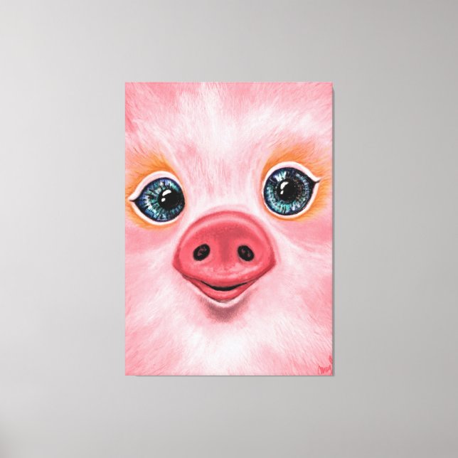 Baby PigCanvas Print - Lächeln Leinwanddruck (Vorderseite)