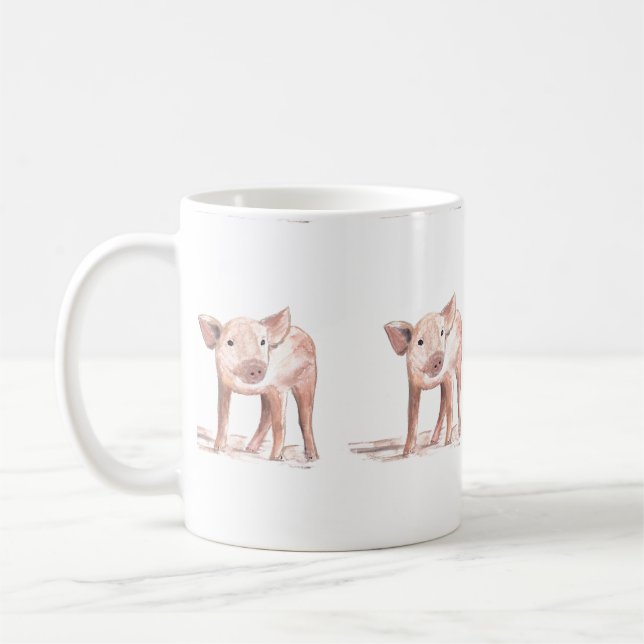 Baby piglet art Animal Water Farm Kaffeetasse (Links)