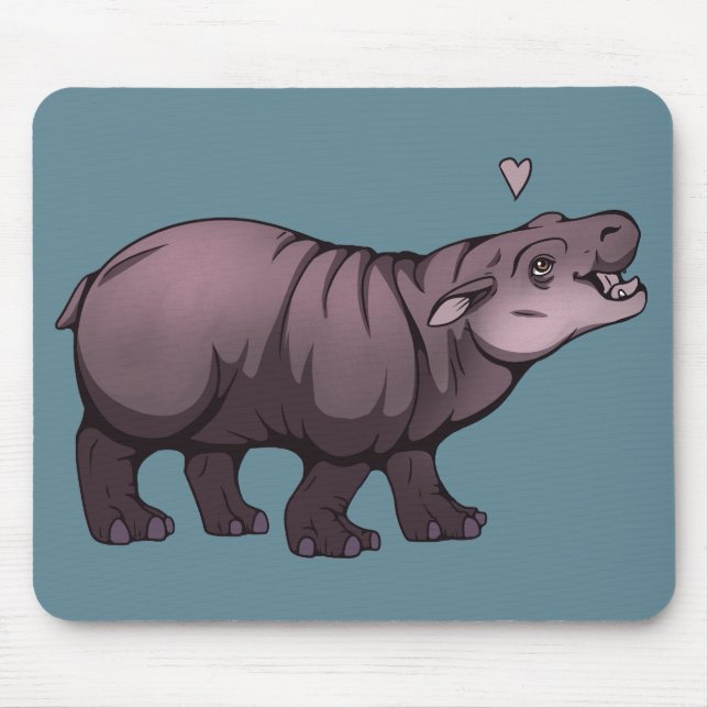 Baby Pigmy Hippo Mousepad (Vorne)