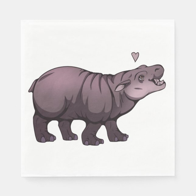 Baby Pigmy Hippo Serviette (Vorderseite)