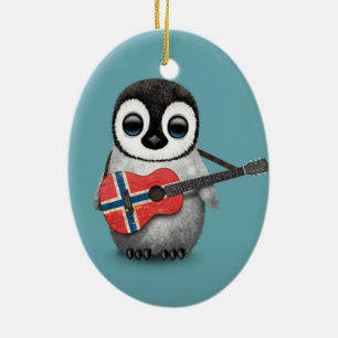 Baby-Pinguin, der norwegisches Keramik Ornament