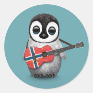 Baby-Pinguin, der norwegisches Runder Aufkleber