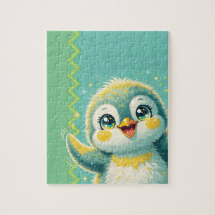 Baby Pinguin winkt