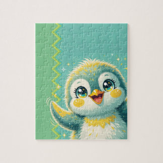 Baby Pinguin winkt