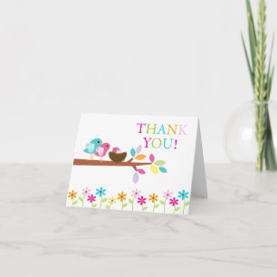 Baby Pink Birds Nest Merci Note Card